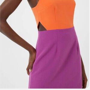 French Connection Women's Whisper Colorblocked Cutout Dress Size 6 Retail $148
